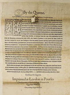 Restrictions: Proclamation of Queen Elizabeth I in 1572