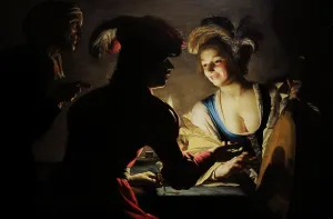 Netherlandish: The Procuress, 1625, by Gerard van Honthorst (1592-1656)