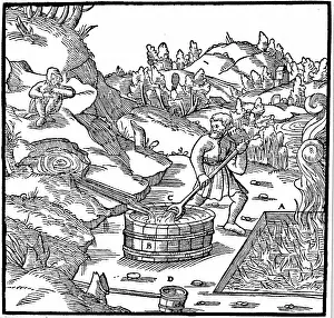 Charcoal: Producing salt by evaporating natural brine by