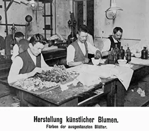 Punched: Production of artificial flowers, 1907