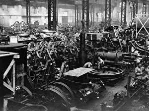 Skoda: Production hall at the Skoda Works, 1917