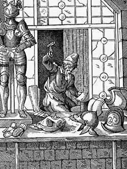 Standebuch: professions, armourer, woodcut, Staendebuch by