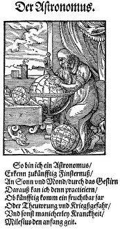Compasses: professions, astronomer, woodcut, from Staendebuch