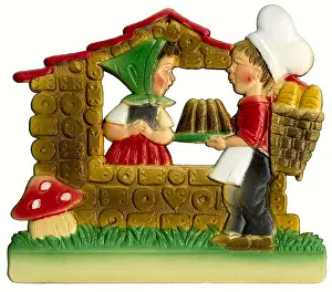 Costumer: professions, baker, trainee is bringing bread