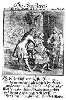 Weigel: professions, barber, copper engraving from a