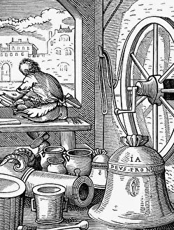 Standebuch: professions, bellmaker, woodcut, Staendebuch