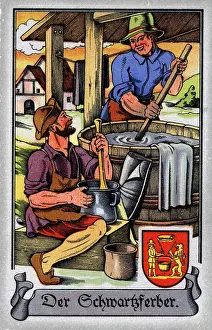 Muhlheim: professions, black dyer, circa 1575, colour print
