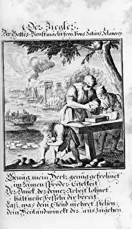 Standebuch: professions, brickmaker, copper engraving, Staendebuch