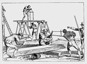 Duplessis: professions, carpenter, cutting a board, copper