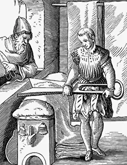 Clothier: professions, clothier, woodcut, Staendebuch by