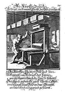 Weigel: professions, copper print worker, copper engraving