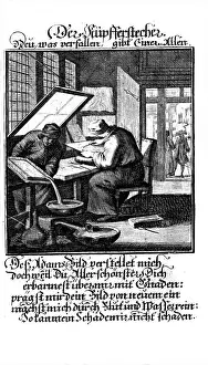 Weigel: professions, copperplate engraver, copper engraving