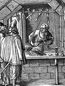 Rapier: professions, cutler, woodcut, Staendebuch by