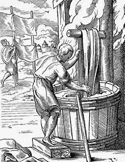 Dyer: professions, dyer, woodcut, Staendebuch by Jost