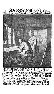 Weigel: professions, embroider, copper engraving from