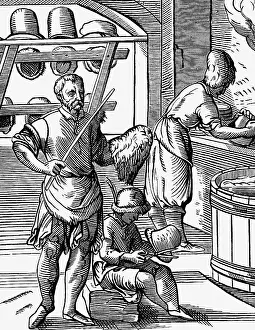 Standebuch: professions, hatter, woodcut, Staendebuch by