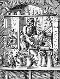Standebuch: professions, jugmaker, woodcut, Staendebuch by