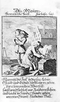 Putty: professions, mason, copper engraving from Staendebuch