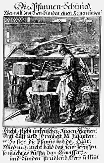 Weigel: professions, pansmith, copper engraving from