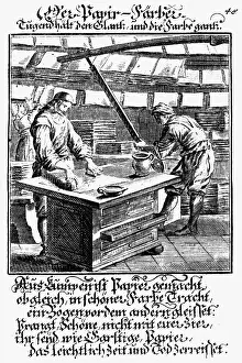 Weigel: professions, paper dyer, copper engraving from