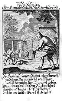 Weigel: professions, ropemaker, copper engraving from
