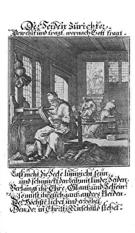 Weigel: professions, silk trimmer, copper engraving from