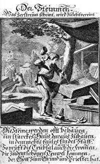 Stonemason: professions, stonemason, copper engraving from