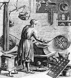 Weigel: professions, wax-chandler, copper engraving from