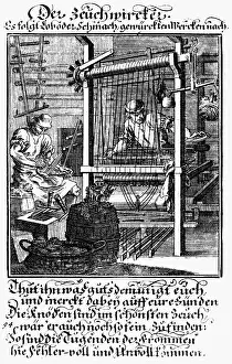 Vers: professions, weaver, copper engraving, Staendebuch