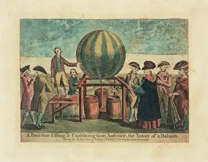 Explaining: Professor demonstrating a balloon