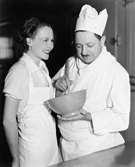 Blend: Profile of a chef stirring a mixture in a bowl and