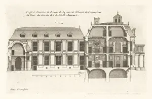 Chez Mariette: Profile and elevation of the courtyard in the
