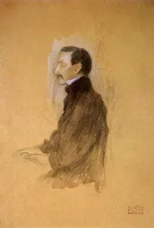 Klimt: Profile sketch of a man, by Klimt