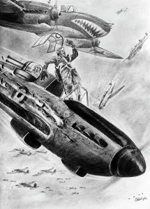 201626: Proganda drawing from the time of the Battle of Britain