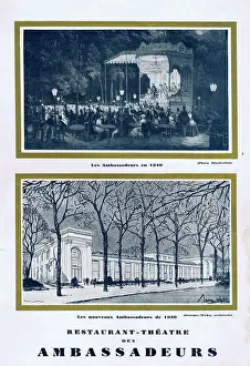 Ambassadeurs: Programme cover for the Ambassadeurs restaurant, Paris, 1930