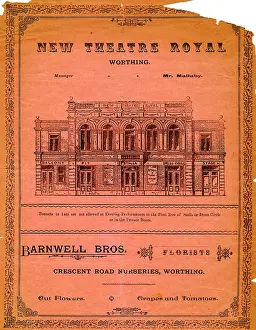 Worthing: Programme cover, New Theatre Royal, Worthing, Sussex