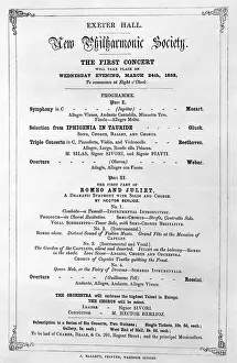 Piatti: Programme for Exeter Hall, London, 1852