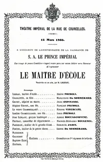 Comedians: Programme, Imperial Theatre, Rue de Courcelles, Paris