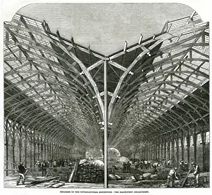 Erecting: Progress of building for the International Exhibition 1861