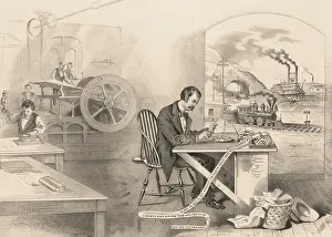 Typewriter: The progress of the century. The lightning steam