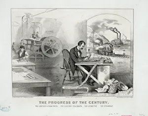 C1876: The progress of the century - the lightning steam press, the