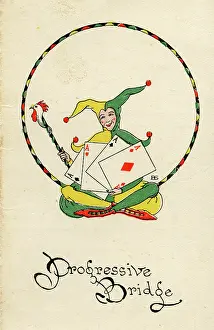 Diamonds: Progressive Bridge playing cards scorecard