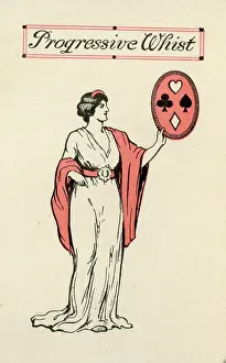 Diamonds: Progressive Whist Playing Cards score card, Classical Lady