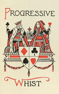 Diamonds: Progressive Whist playing cards scorecard, King and Queen