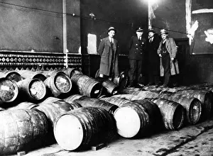 Prohibition: Prohibition: Barrels with confiscated alcohol