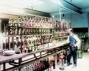 Temperance: Prohibition Chemist Tests Bootleg Whiskey, 1920