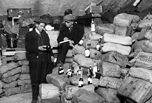 Sacks: Prohibition: Confiscated alcohol from a smuggling-ship