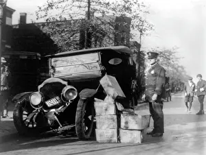 Moonshine: Prohibition, a policeman standing alongside ?