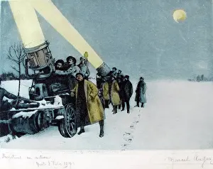 Aquatints: Projecteurs in action - Nuits d'Hiver 1917
