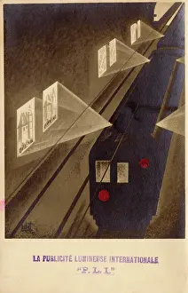 Futurism: Projecting advertisements from a moving train